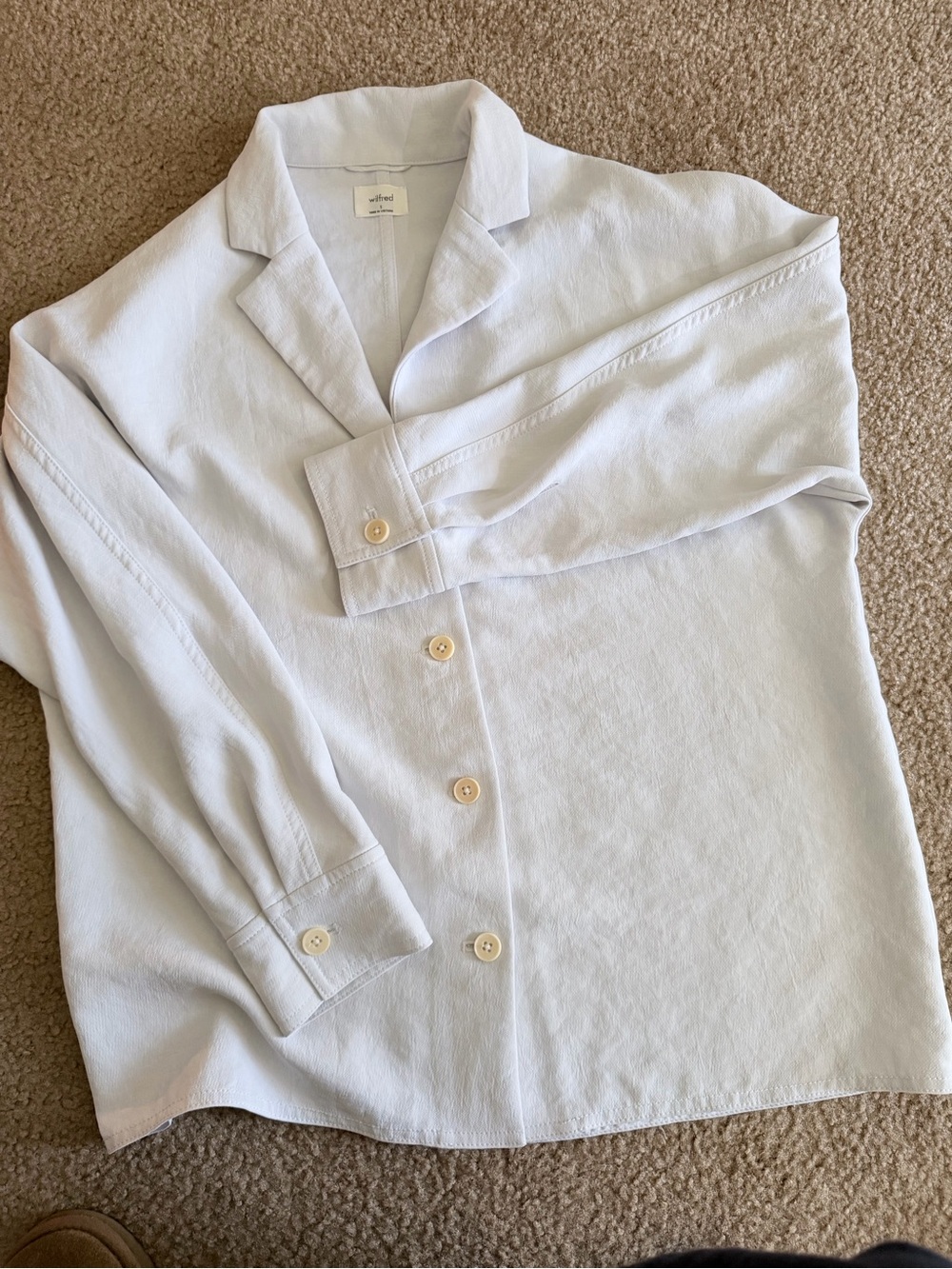 Aritzia Wilfred Flowy Collared Shirt Jacket